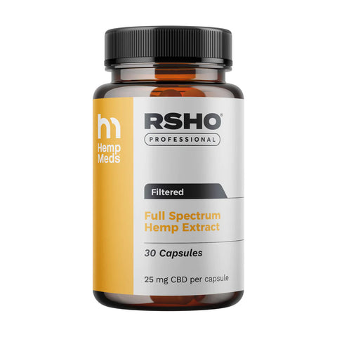 Real Scientific Hemp Oil™ (RSHO) CAPSULES- 25mg CBD (Green, Blue, and Gold Label)