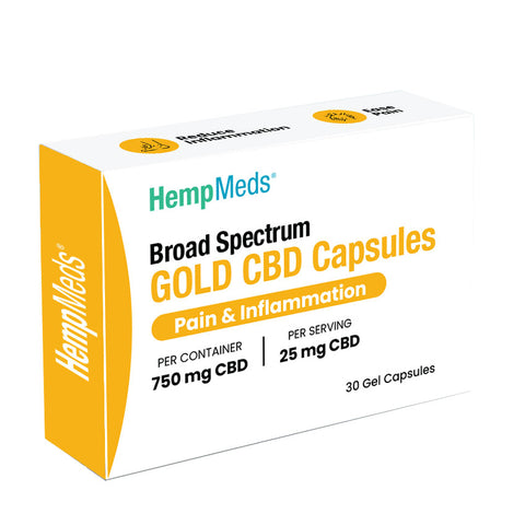 HempMeds Broad Spectrum Gold CPD Capsules Box - 25mg per serving